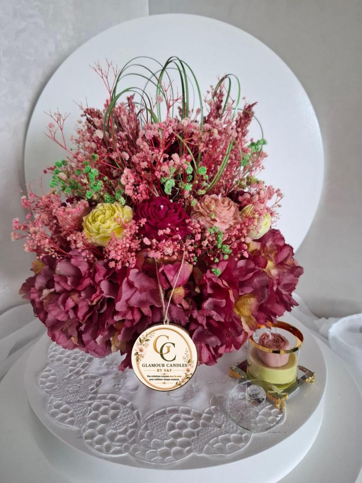 Grand bouquet bougie artisanale 1