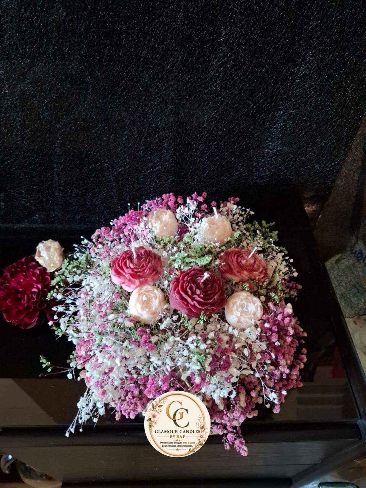 Grand bouquet bougie artisanale 10