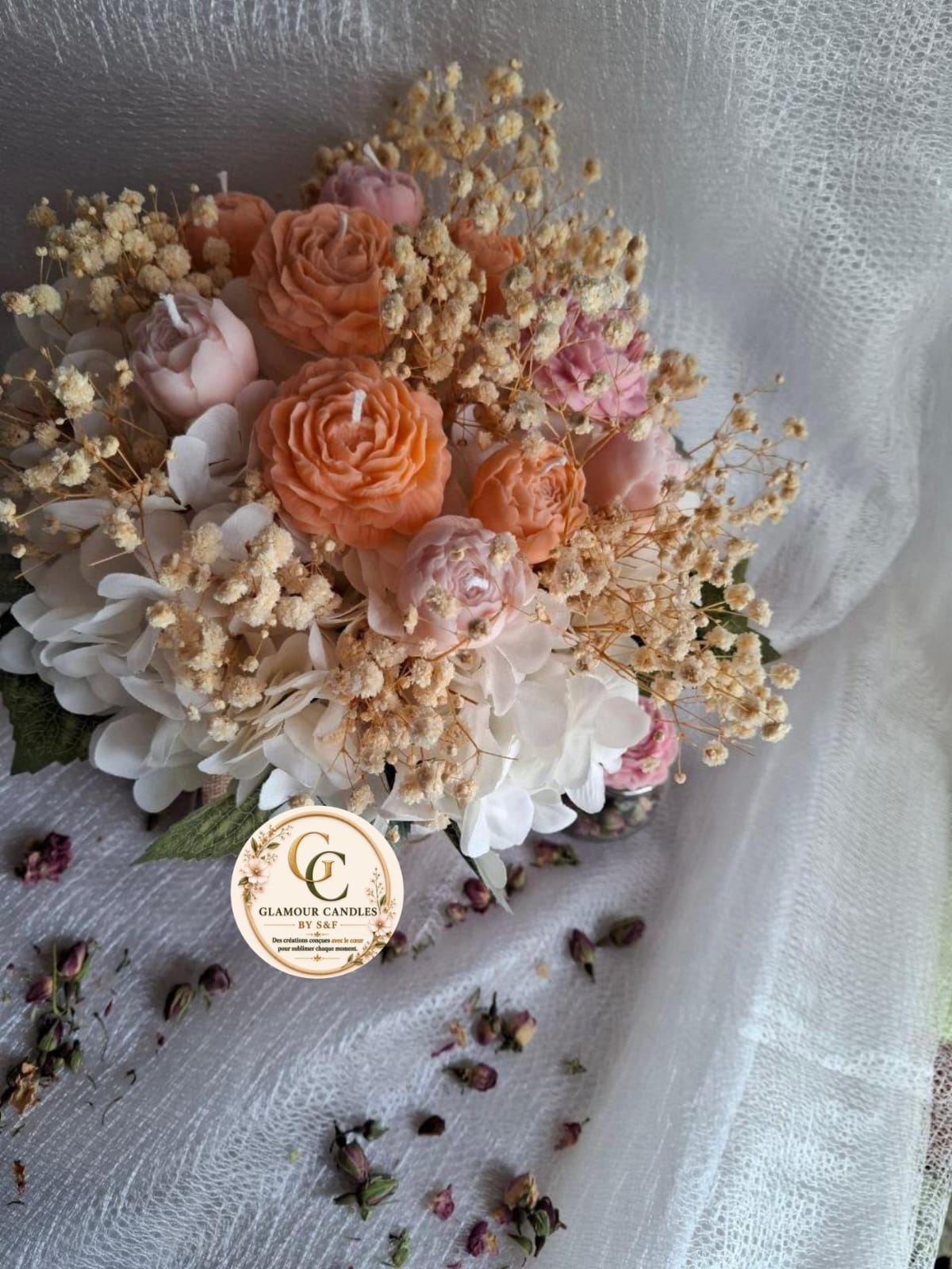 Grand bouquet bougie artisanale 13