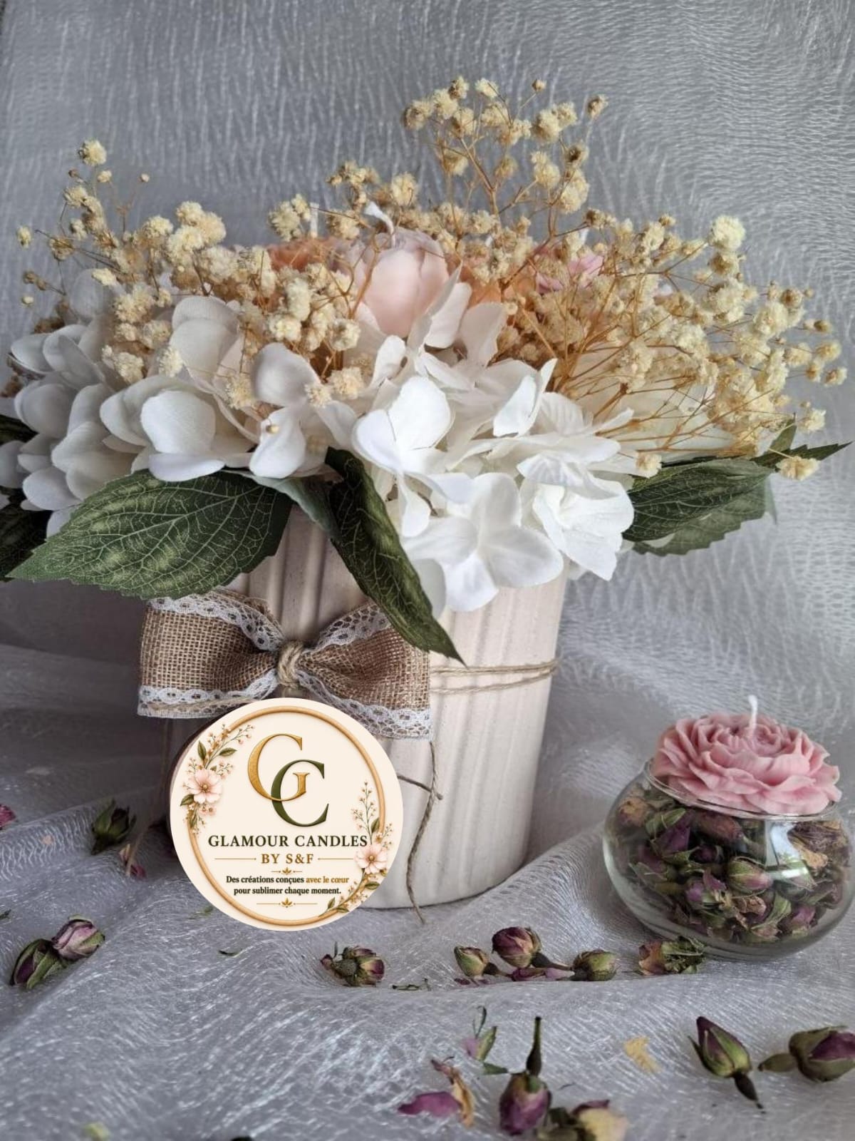 Grand bouquet bougie artisanale 14