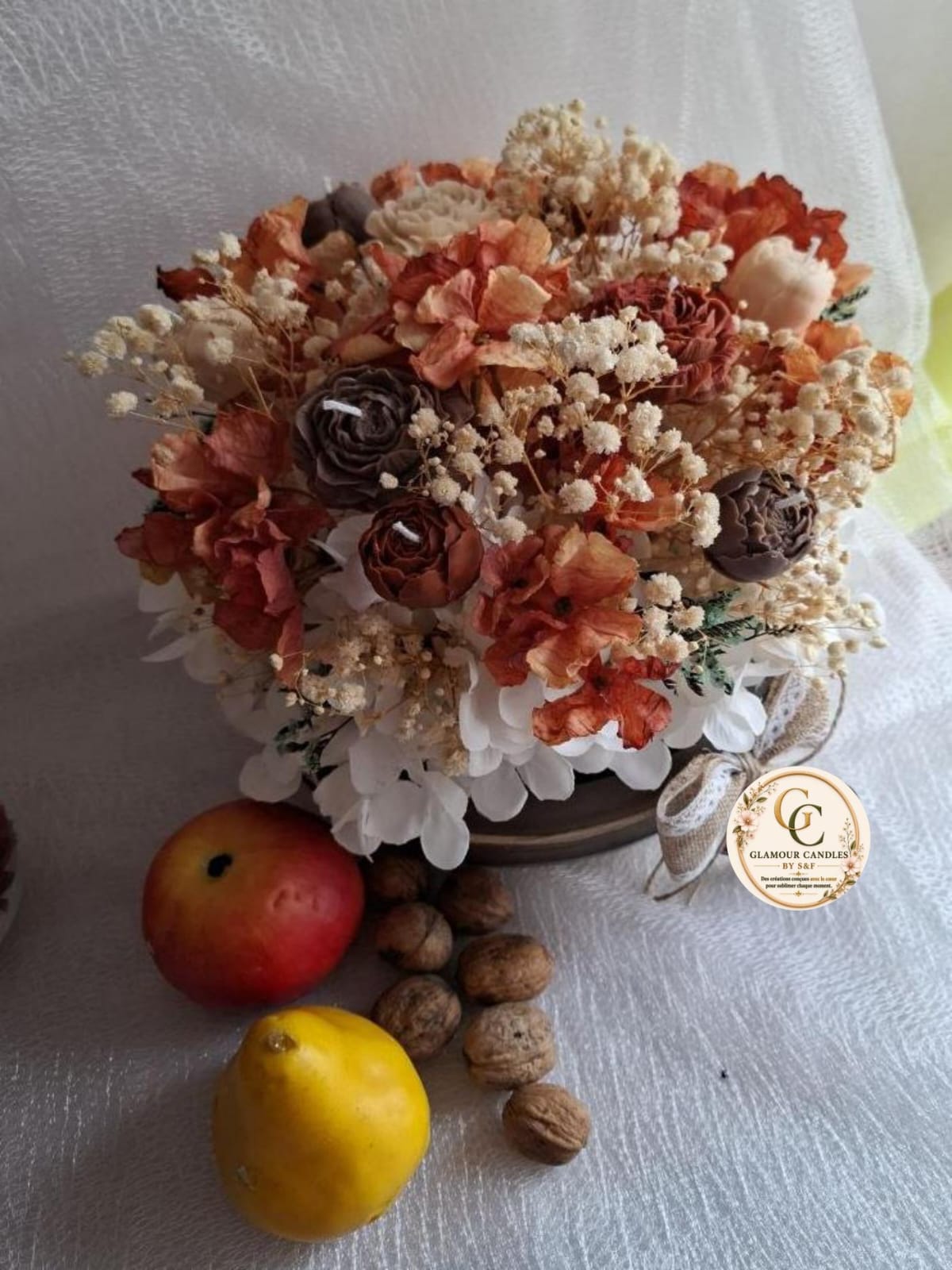 Grand bouquet bougie artisanale 15