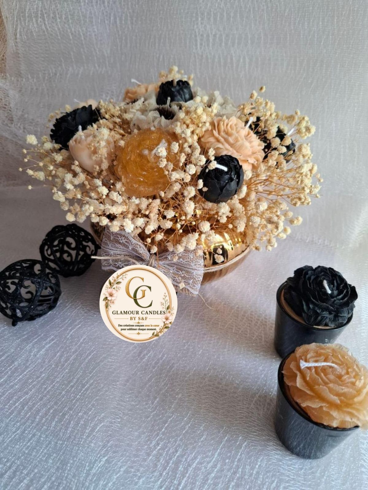 Grand bouquet bougie artisanale 17