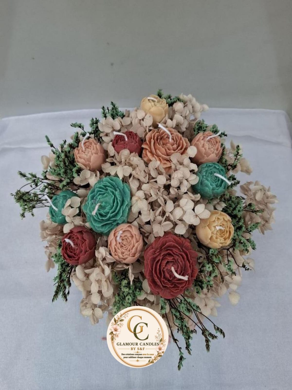 Grand bouquet bougie artisanale 18