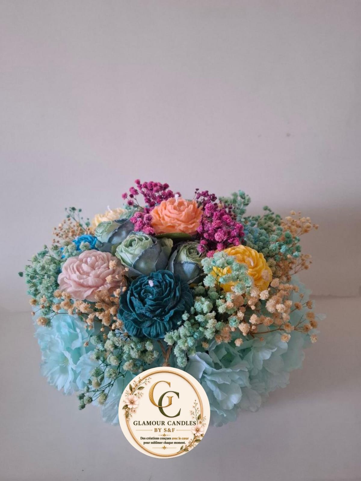 Grand bouquet bougie artisanale 20