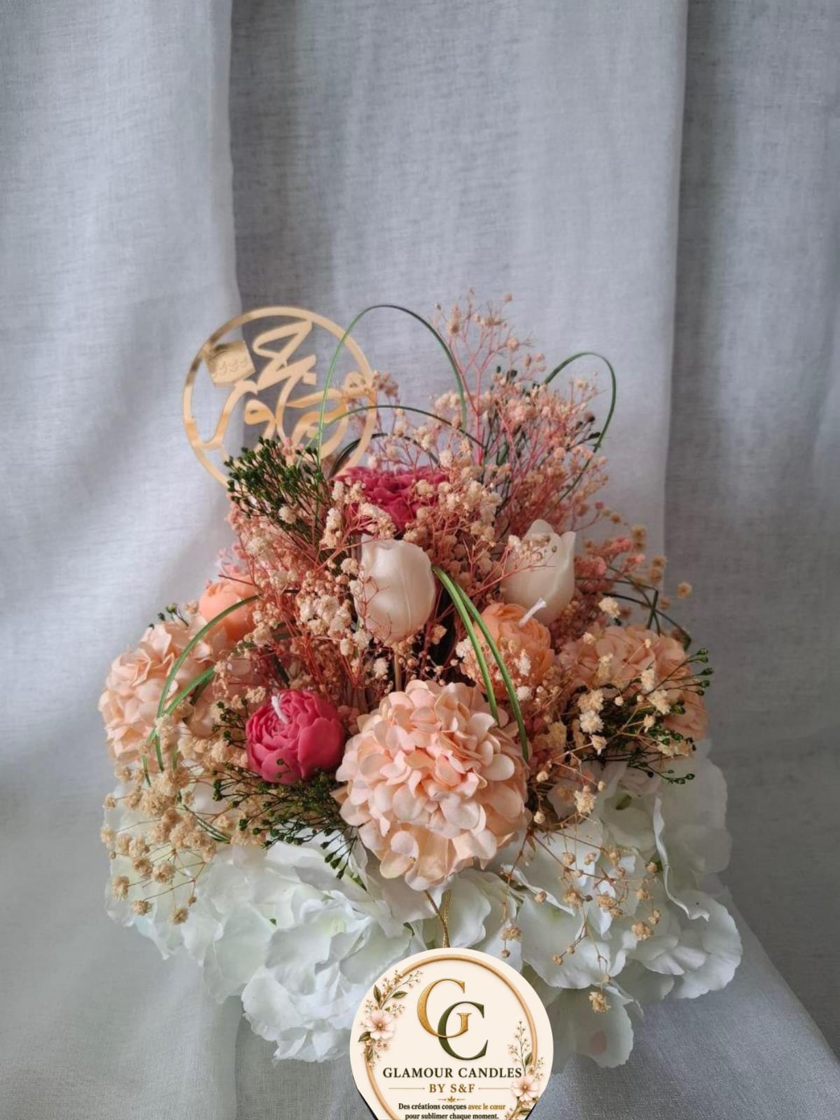 Grand bouquet bougie artisanale 3