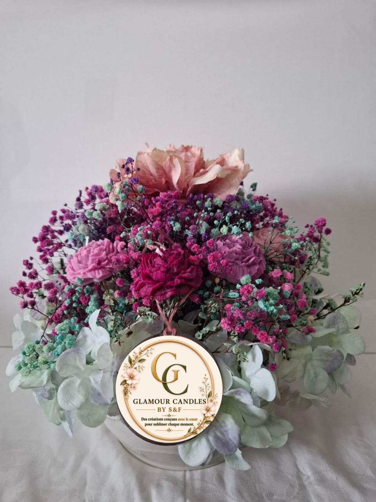 Grand bouquet bougie artisanale 5