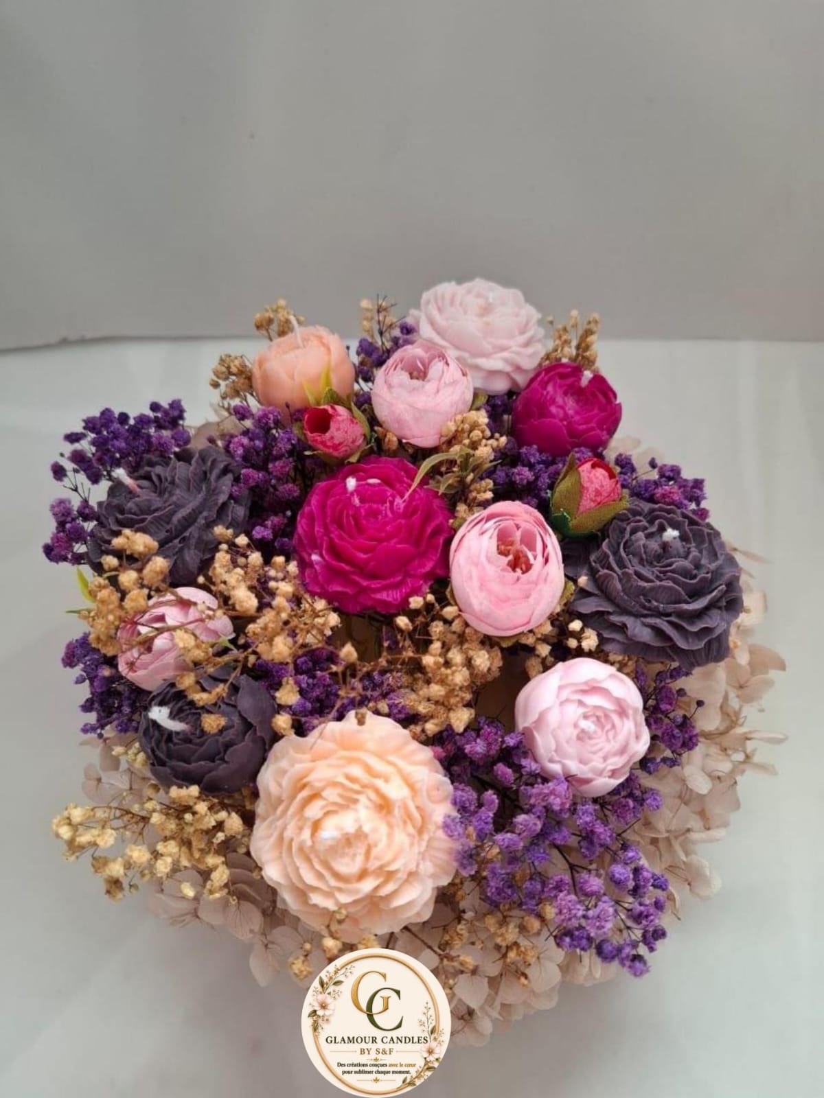 Grand bouquet bougie artisanale 9