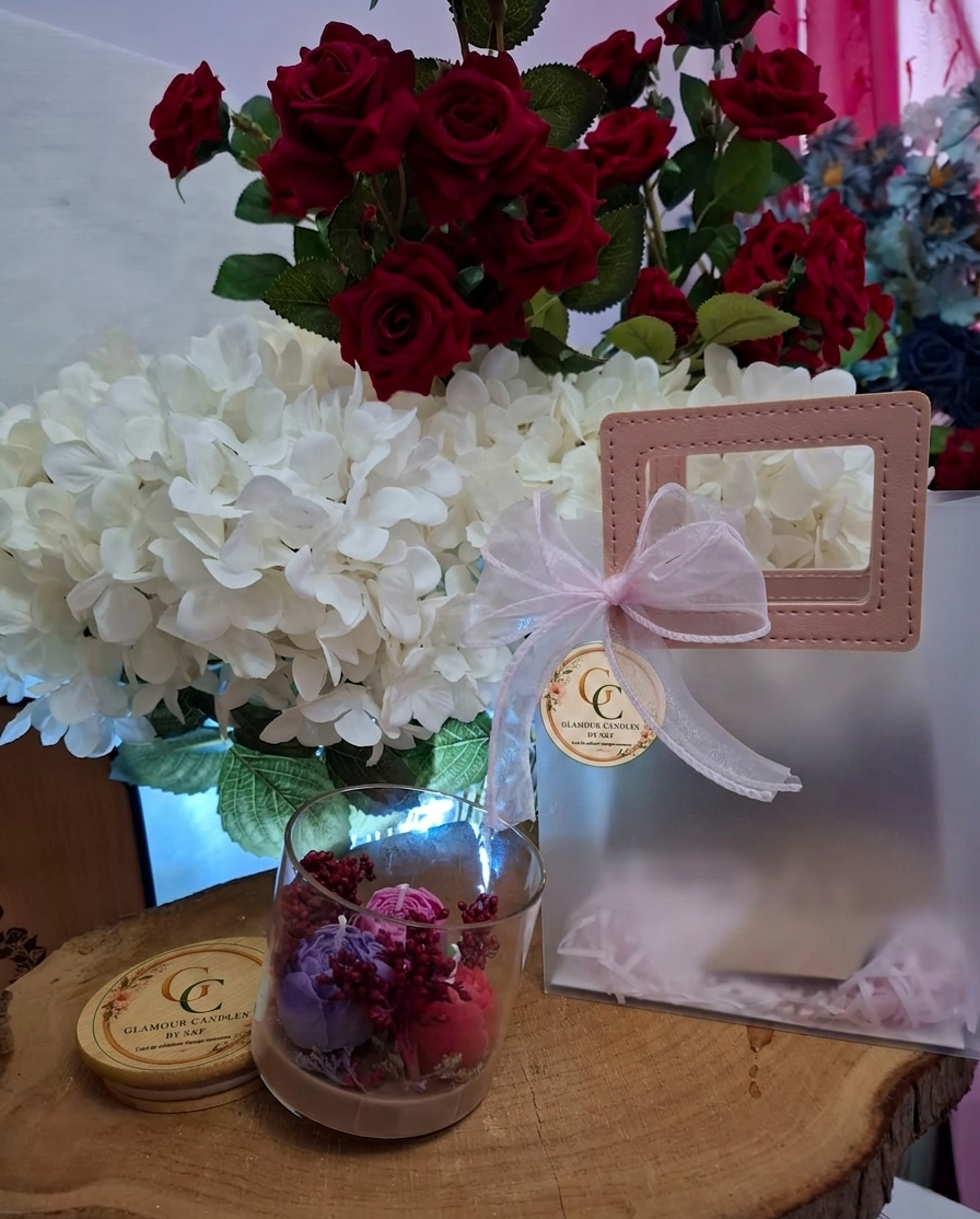 Détail de bougie décorative de luxe