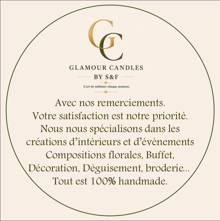 Carte de remerciement personnalisée Glamour Candles by SF